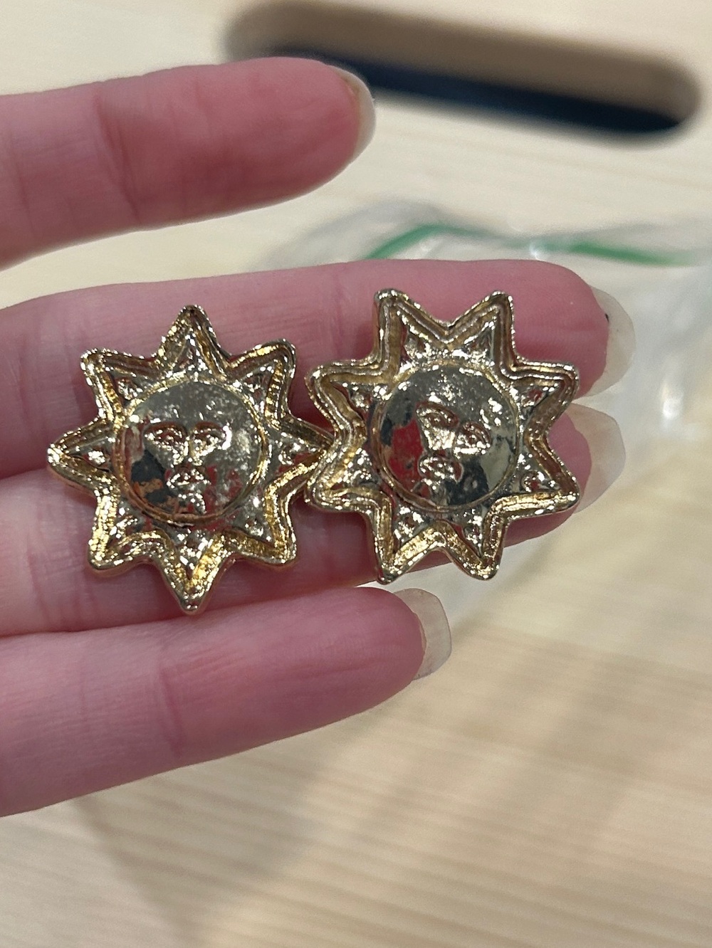 Gold Sun Earings